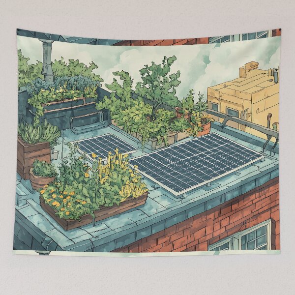 Item preview, Biophilic Design Art: Green Roof Solar Panels designed and sold by bapupa.