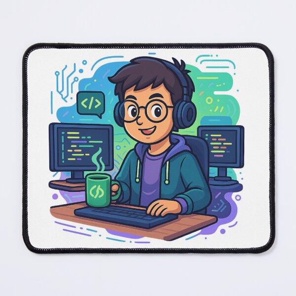 Artikelvorschau, Lustiges Programmiererleben – Farbenfrohes Coding-Cartoon-Design für Entwickler entworfen und verkauft von Luminers.
