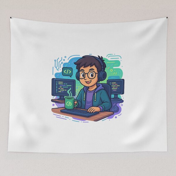 Item preview, Funny Programmer Life – Colorful Coding Cartoon Design for Developers designed and sold by Luminers.