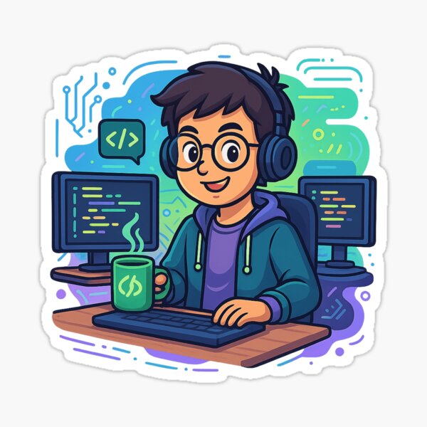 Item preview, Funny Programmer Life – Colorful Coding Cartoon Design for Developers designed and sold by Luminers.