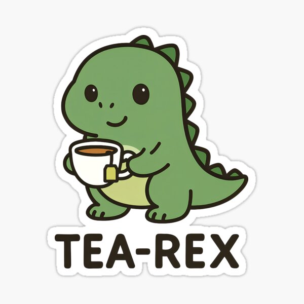 "Tea-Rex Dinosaur" Sticker for Sale by TrustSebQuality | Redbubble