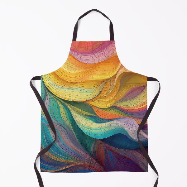 Item preview, Organic Rainbow coloured ribbons, colourful, minimalist abstract wave pattern, organic waves, modern decor, movement designed and sold by navitalidesign.