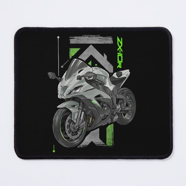 Item preview, Kawasaki Ninja ZX-10R 2018 (Metallic Matte Fusion Silver & Metallic Flat Spark Black) for Motorcycle Riders designed and sold by MotoApparelHub.