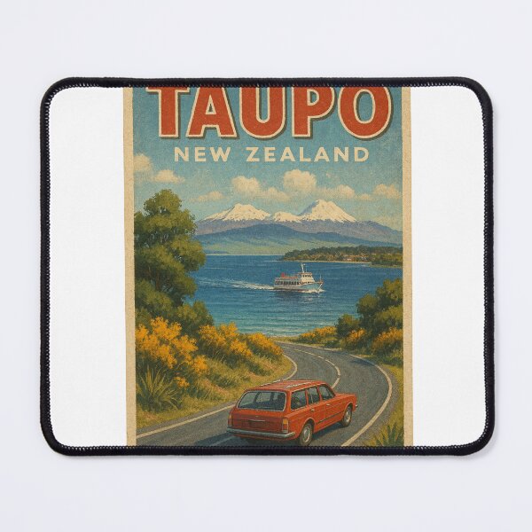 Item preview, Taupo Road to the Lake – Mount Ruapehu Retro Travel designed and sold by Places On Earth.
