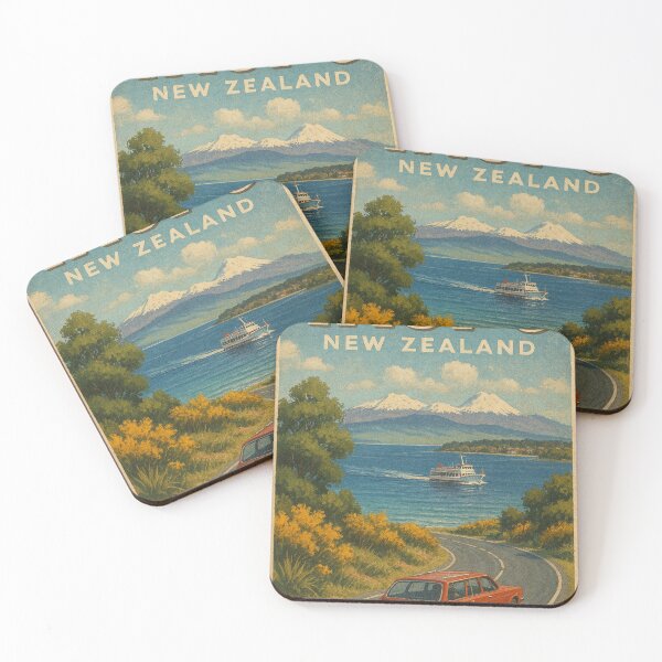 Item preview, Taupo Road to the Lake – Mount Ruapehu Retro Travel designed and sold by Places On Earth.