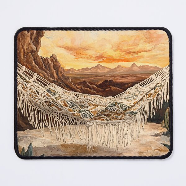 Item preview, Boho Aesthetic Art: Desert Sunset Macrame Hammock designed and sold by bapupa.