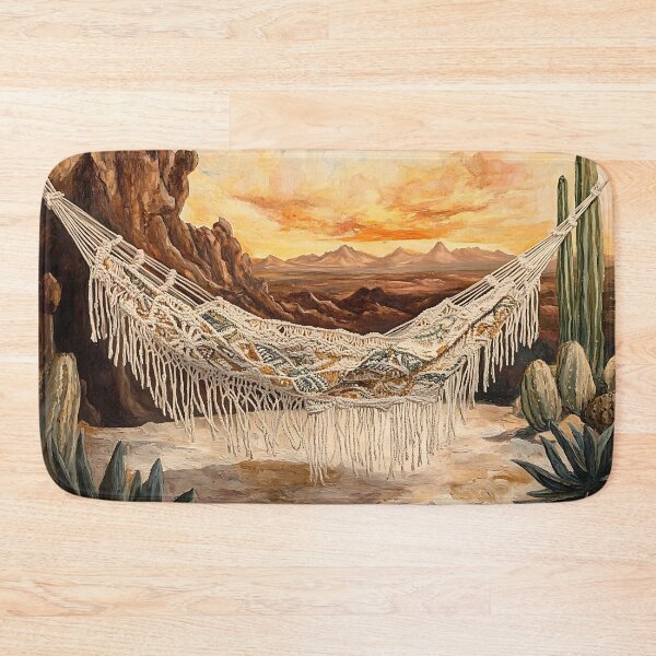Item preview, Boho Aesthetic Art: Desert Sunset Macrame Hammock designed and sold by bapupa.