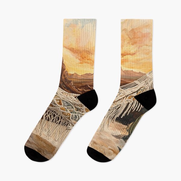 Item preview, Boho Aesthetic Art: Desert Sunset Macrame Hammock designed and sold by bapupa.