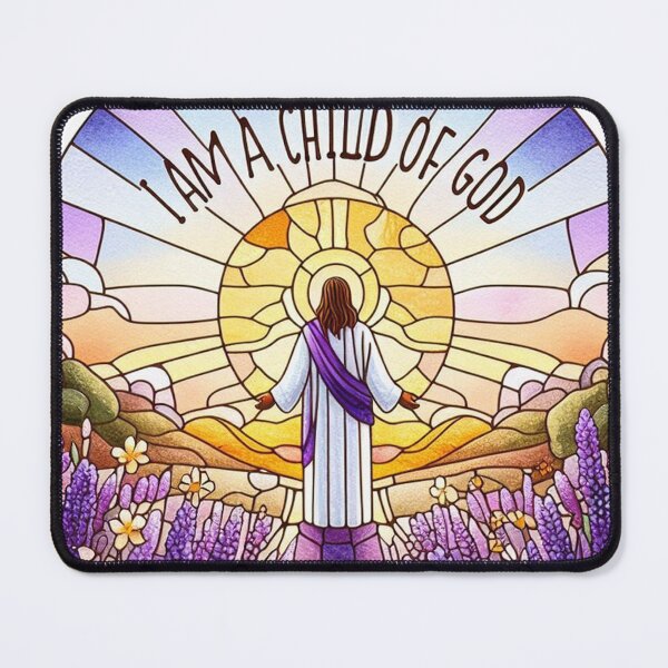 Item preview, Jeusus A Round Purple Flower Stained Glass designed and sold by ryanapples2.