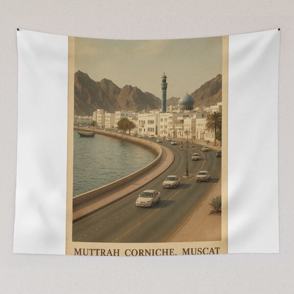 Item preview, Muttrah Corniche Muscat – Coastal Drive and Blue Minaret designed and sold by Places On Earth.