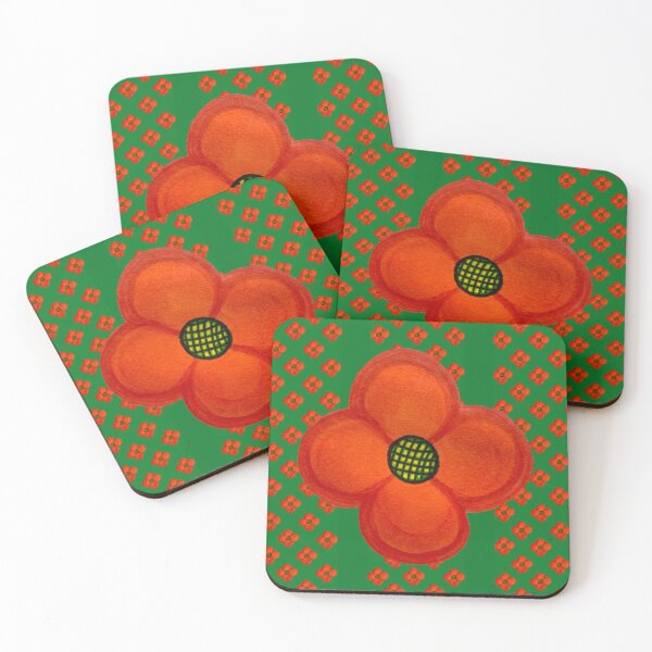 Item preview, Orange Flower Green Background designed and sold by kel72.