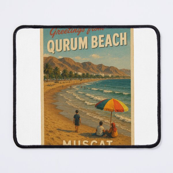 Item preview, Qurum Beach Muscat – Coastal Mountains and Palm Beach designed and sold by Places On Earth.