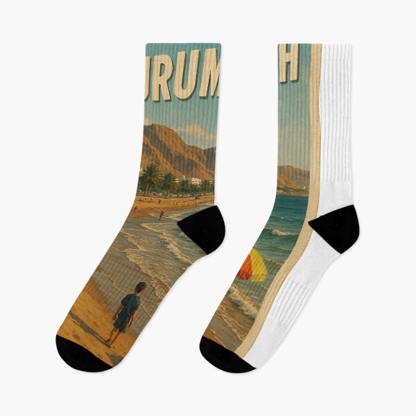 Item preview, Qurum Beach Muscat – Coastal Mountains and Palm Beach designed and sold by Places On Earth.