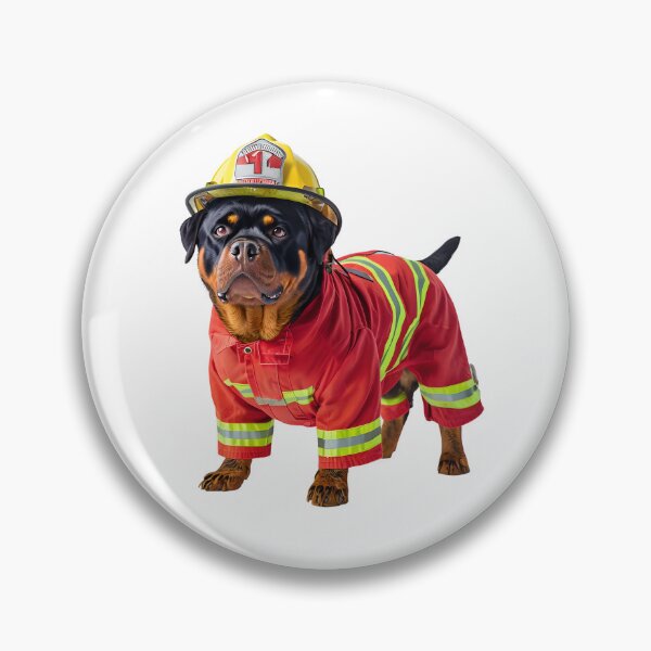 Item preview, Rottweiler Dressed as a Fireman designed and sold by MountAshDesigns.