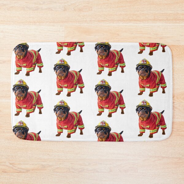 Item preview, Rottweiler Dressed as a Fireman designed and sold by MountAshDesigns.