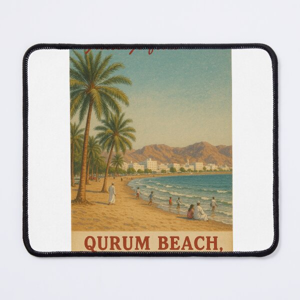 Item preview, Qurum Beach Oman – Palms and Coastal Cityscape in Muscat designed and sold by Places On Earth.