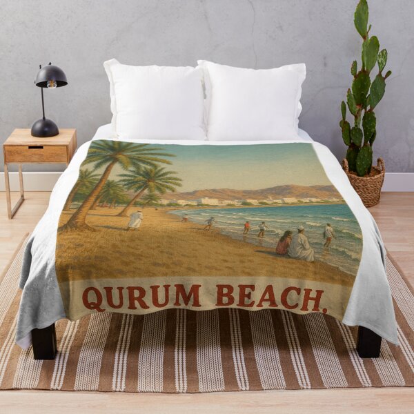 Item preview, Qurum Beach Oman – Palms and Coastal Cityscape in Muscat designed and sold by Places On Earth.