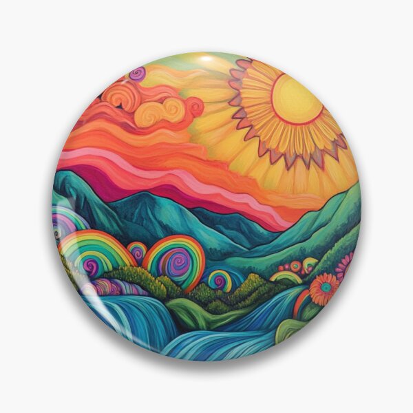 Item preview, Groovy Psychedelic Trippy Hippy Colorful Sunlights Illustration Art  designed and sold by GrinGalore.