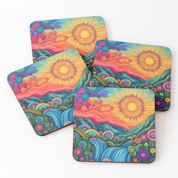 Item preview, Groovy Psychedelic Trippy Hippy Colorful Sunlights Illustration Art  designed and sold by GrinGalore.