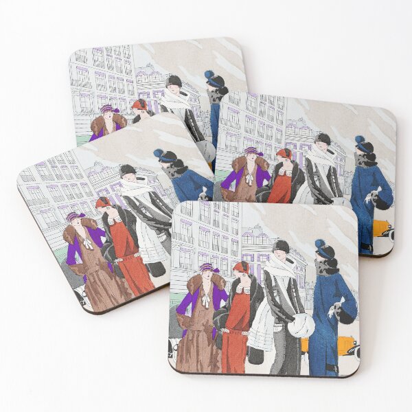 Item preview, Vintage 1920s Fashionable Flappers In The City Print  designed and sold by Meliara Prints.