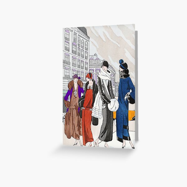 Item preview, Vintage 1920s Fashionable Flappers In The City Print  designed and sold by Meliara Prints.