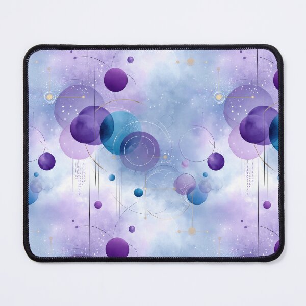 Item preview, Orbital Calm – Floating Circles and Concentric Geometry in Lavender and Blue designed and sold by Moisky Patterns.