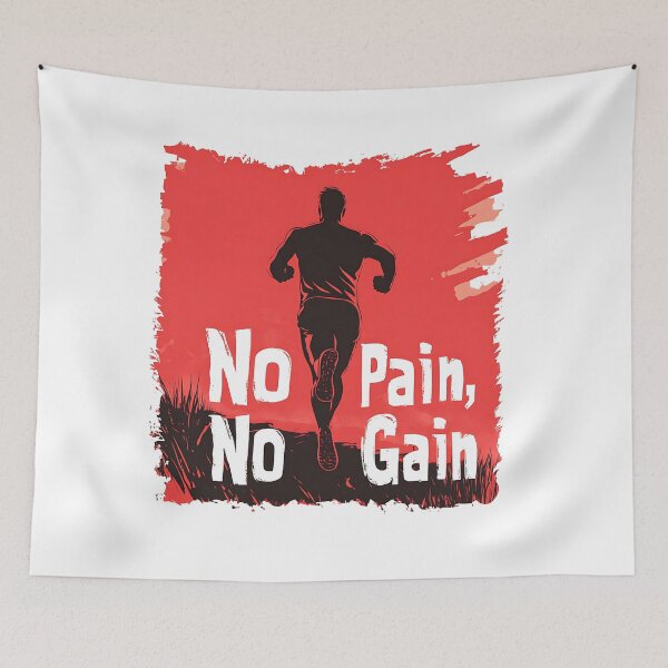 Item preview, No Pain, No Gain Motivational Runner Design designed and sold by ArtPetrenko90.