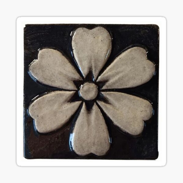 Item preview, Black Blossom White Flower Accent Tile designed and sold by Palace  Seven.