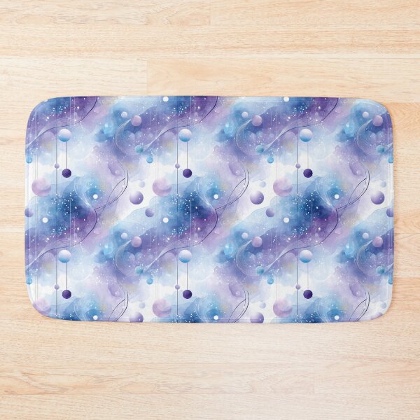 Item preview, Celestial Drift – Watercolor Orbs and Dreamy Sky Geometry in Lavender Blue designed and sold by Moisky Patterns.