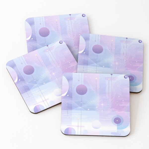 Item preview, Stellar Veil – Soft Pastel Geometry with Floating Orbs and Lightwave Motion designed and sold by Moisky Patterns.