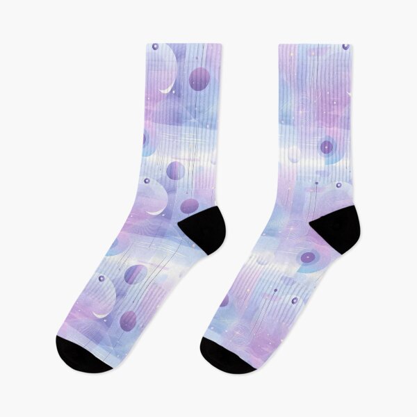 Item preview, Stellar Veil – Soft Pastel Geometry with Floating Orbs and Lightwave Motion designed and sold by Moisky Patterns.