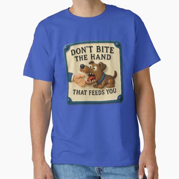 Artikel-Vorschau von „Don’t Bite The Hand That Feeds You“ – Humorvolles Hunde-Design, designt und verkauft von Girih.