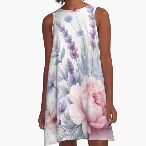 Item preview, "Soft Pastel Floral Watercolor – Beautiful Peonies and Lavender Design" designed and sold by AnnaArtbyAMNA.