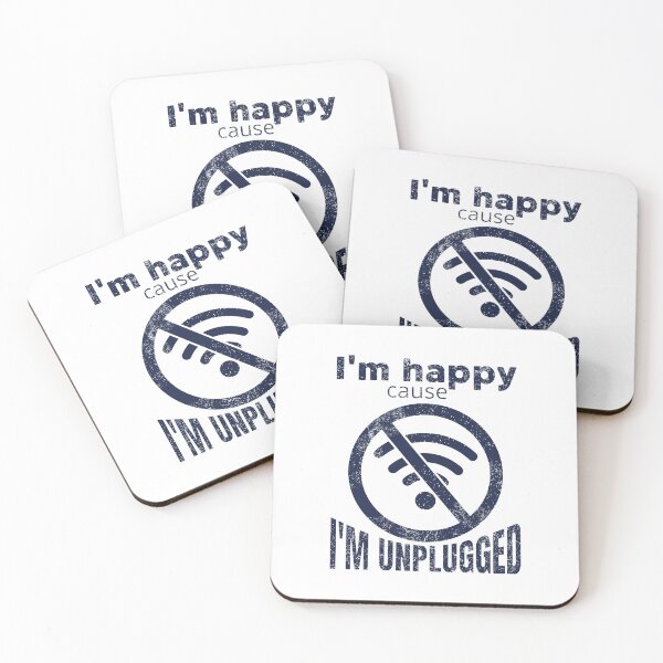 Item preview, I'm Happy Cause I'm Unplugged Vintage Digital Detox designed and sold by SplashTastic.