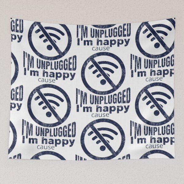 Item preview, I'm Happy Cause I'm Unplugged Vintage Digital Detox designed and sold by SplashTastic.