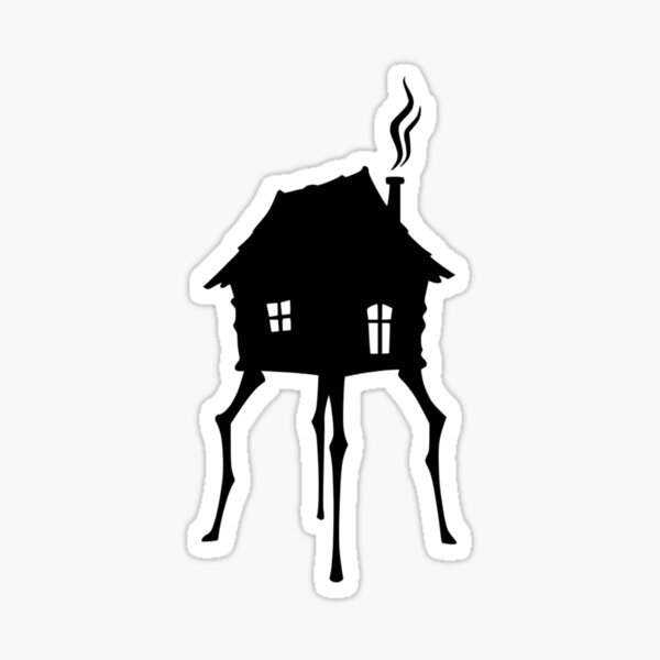 Vista previa del artículo con la obra «Silueta de la cabaña de Baba Yaga - Arte folclórico eslavo», diseñado y vendido por SlavicFolk.