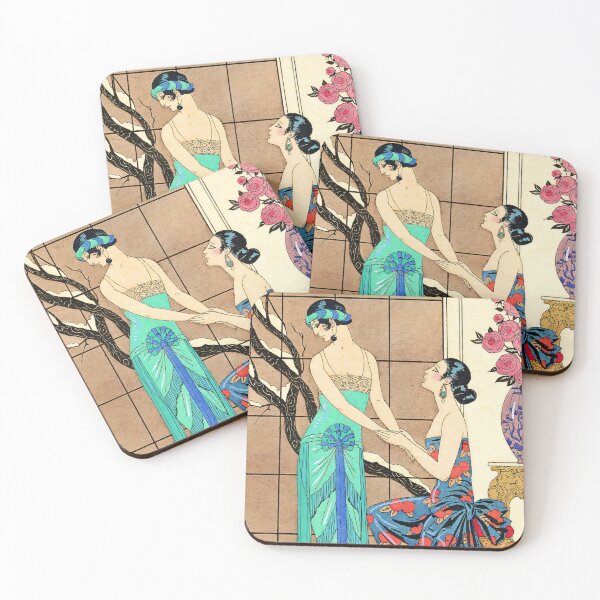 Item preview, Vintage Two Ladies French Art Deco Print designed and sold by Meliara Prints.