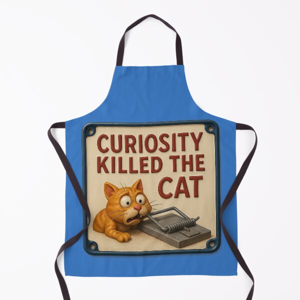 Item preview, “Curiosity put the cat in danger” – Humorous warning designed and sold by Girih.