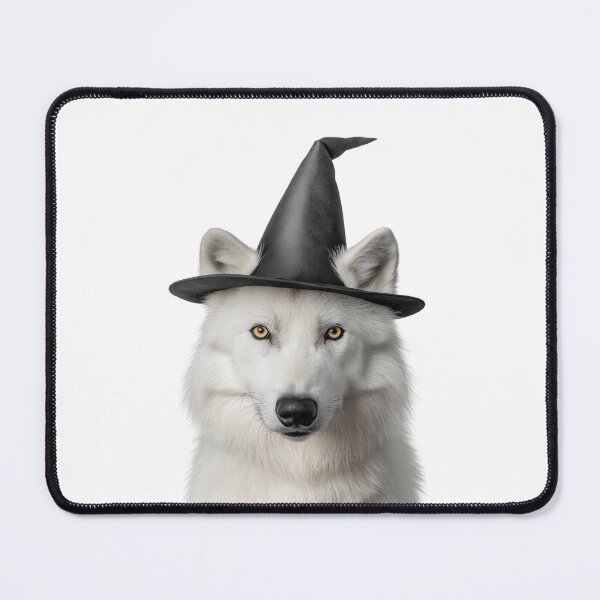 Item preview, Arctic Wolf Wearing Halloween Witch Hat designed and sold by LazyOwlStore.