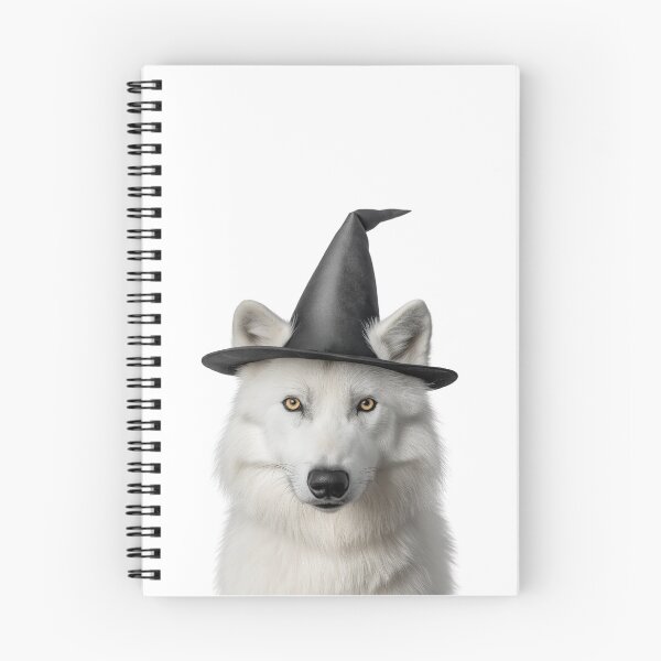 Item preview, Arctic Wolf Wearing Halloween Witch Hat designed and sold by LazyOwlStore.