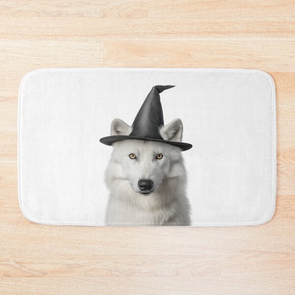 Item preview, Arctic Wolf Wearing Halloween Witch Hat designed and sold by LazyOwlStore.