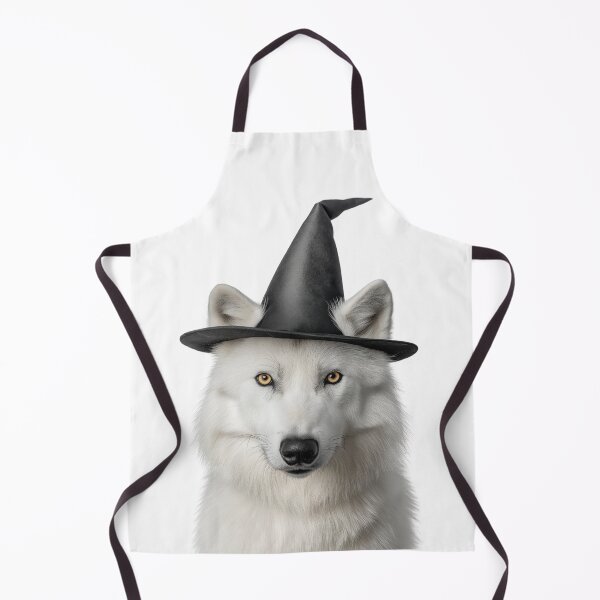 Item preview, Arctic Wolf Wearing Halloween Witch Hat designed and sold by LazyOwlStore.