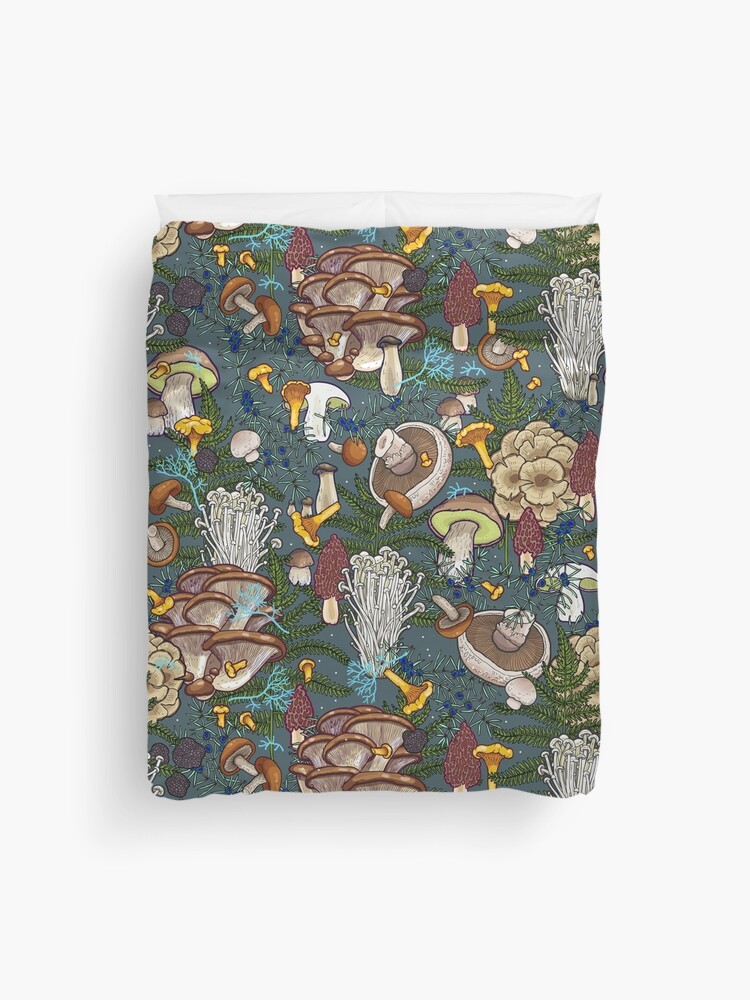 Thumbnail 1 of 2, Duvet Cover, mushroom forest designed and sold by smalldrawing.