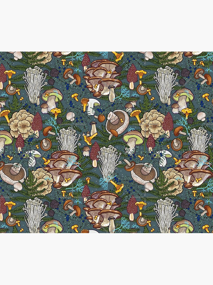 Thumbnail 2 of 2, Duvet Cover, mushroom forest designed and sold by smalldrawing.