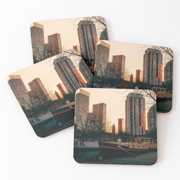 Item preview, Golden Hour Reflections in Castlefield, Manchester – Urban Serenity on the Canal designed and sold by Droneratravels.