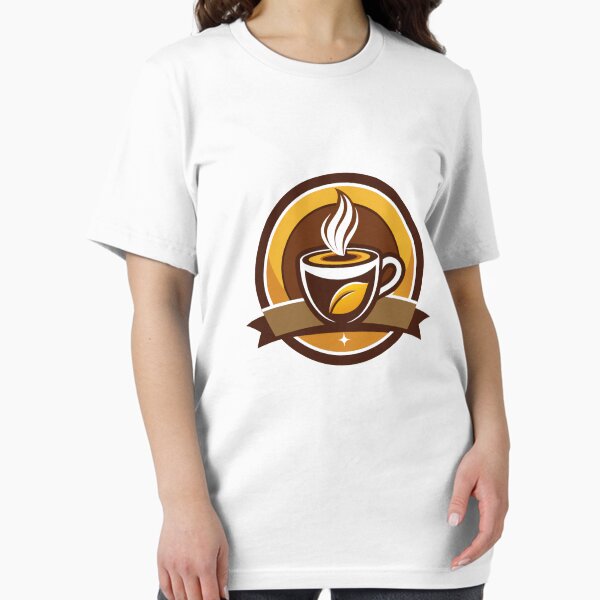 Item preview, Stylized Coffee Cup Logo with Steam and Golden Leaf Design designed and sold by Creative88Art.