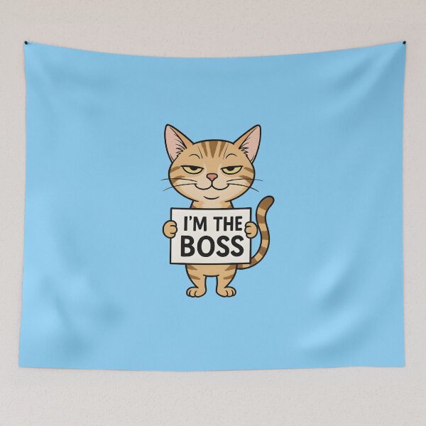 Item preview, I'm the Boss Cat – Funny Cartoon Cat with Big Ego designed and sold by WAUZ.