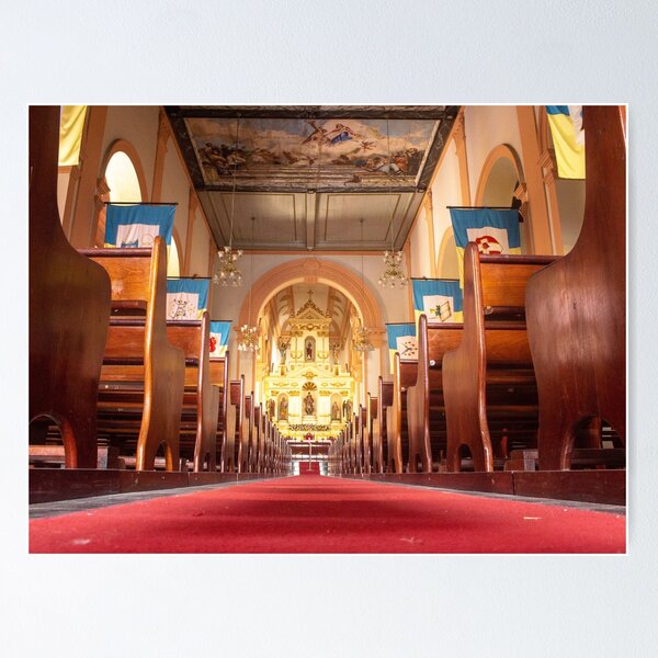 inside a well-lit church Poster