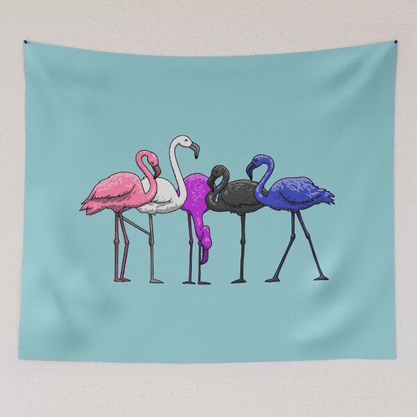 Item preview, Genderfluid Flamingoes designed and sold by Art by Veya.