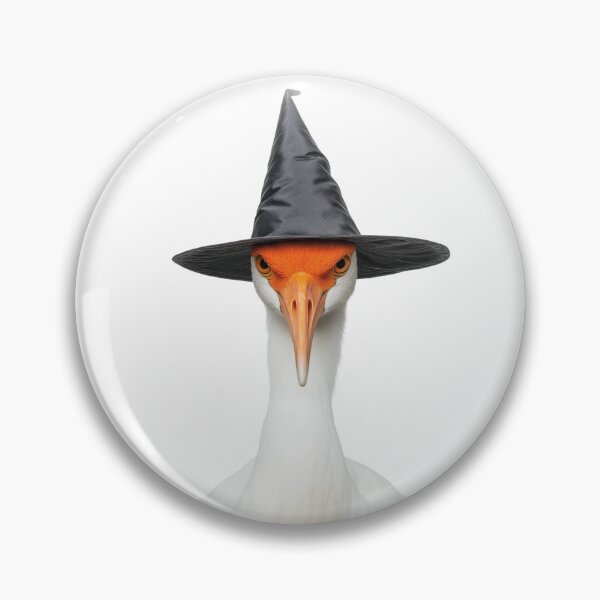 Item preview, Whooping Crane bird Wearing Halloween Witch Hat designed and sold by LazyOwlStore.